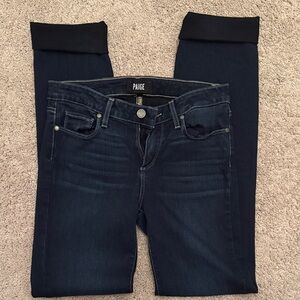 PAIGE Women's Blue Skinny Jeans skyline straight 27